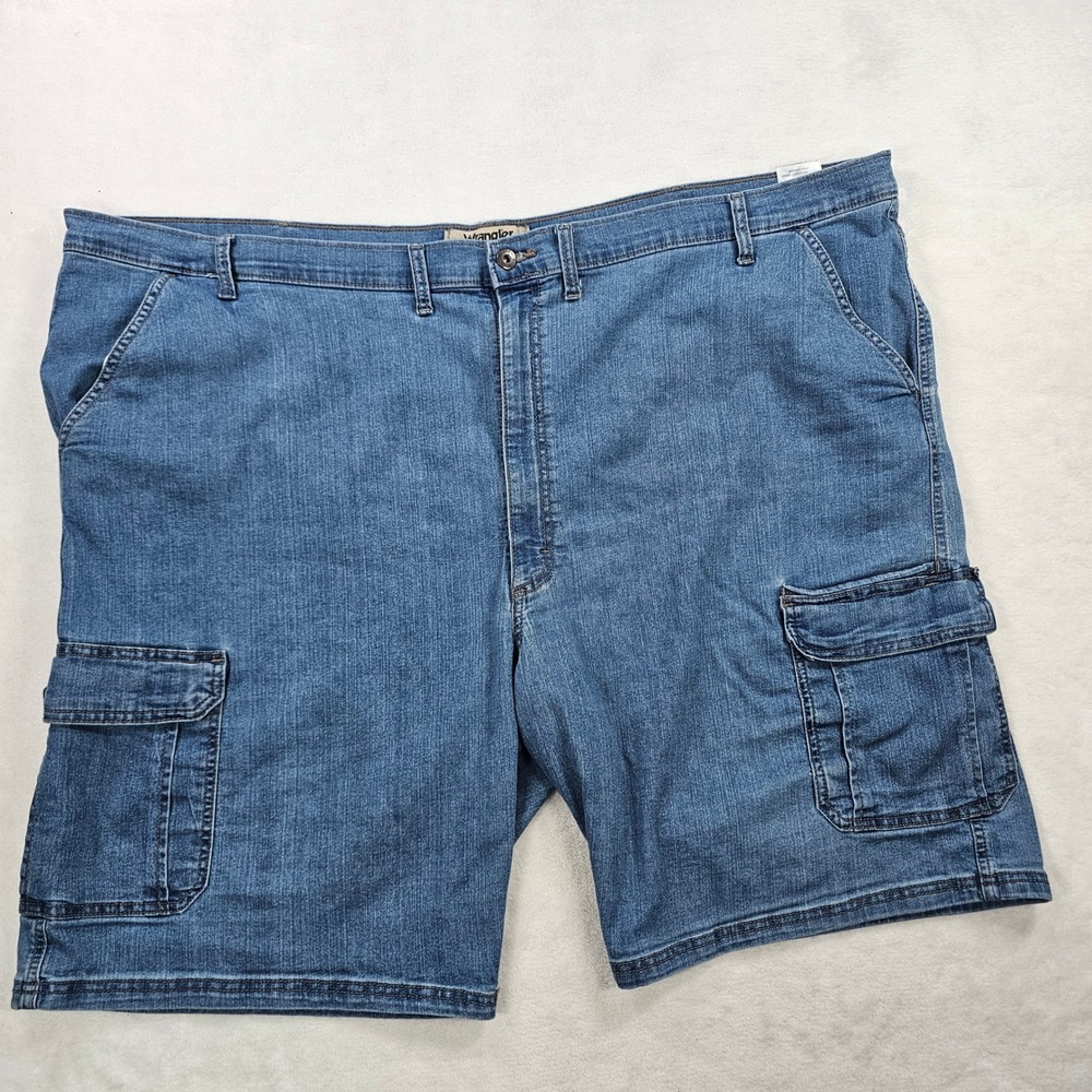 Wrangler Cargo Shorts Mens 54 Blue Excellent Stretch Denim 10ZM6ADMD